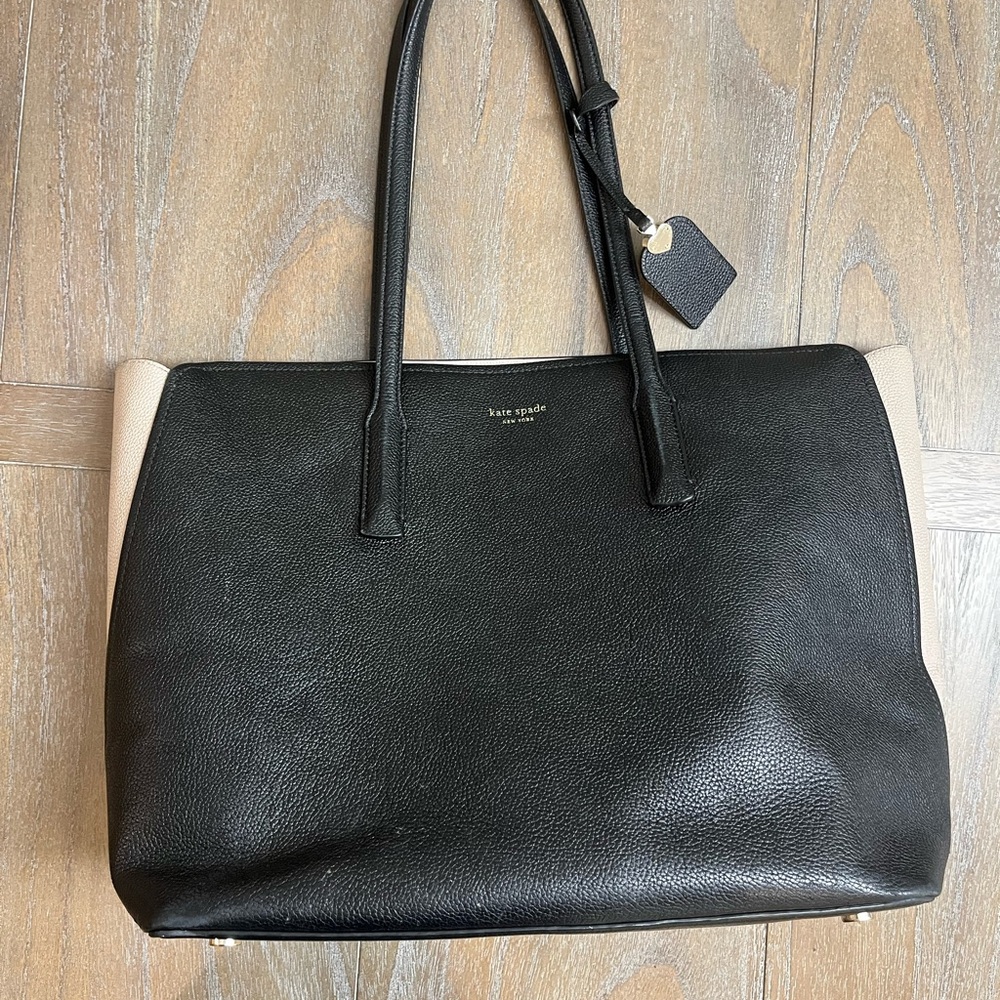 Kate Spade Black Leather Tote Bag